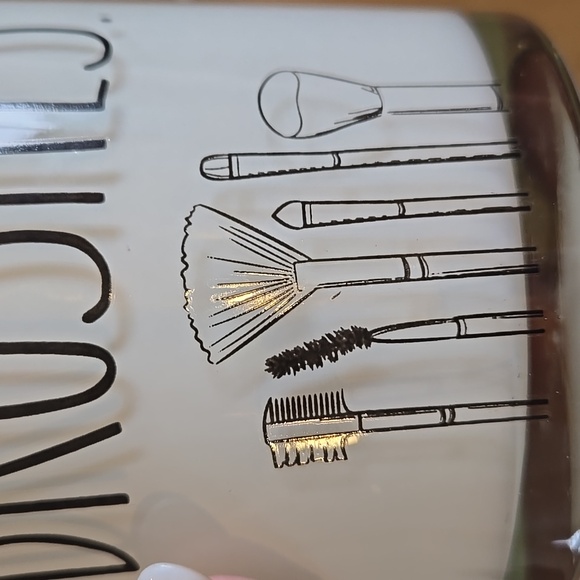 Rae Dunn Milky Glass "BRUSHES" Holder - Picture 2 of 6